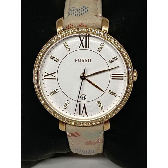 Fossil Jacqueline ES4291 Women's Leather Analog White Dial Quartz Watch XR566 - Picture 2 of 12